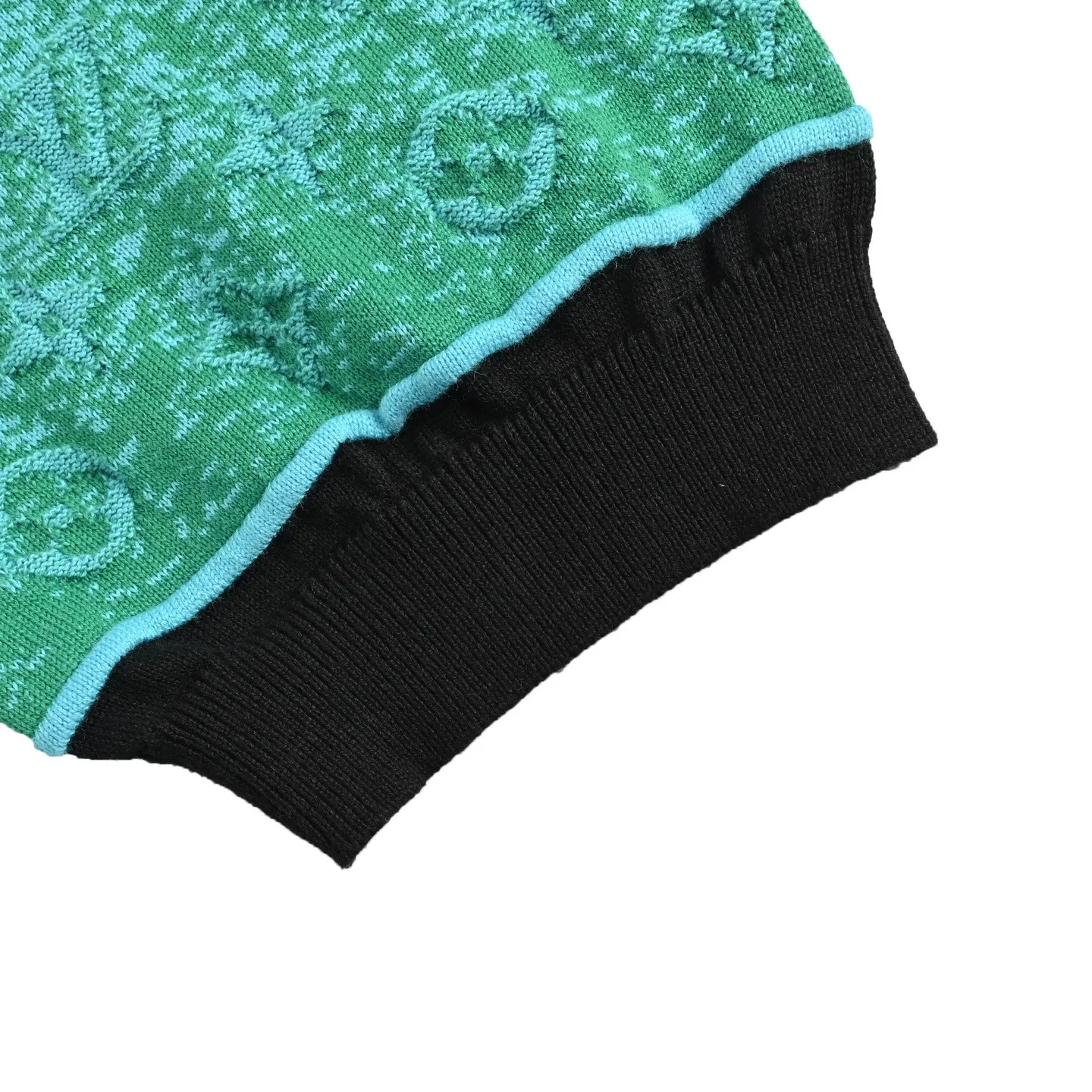 Louis Vuitton/Louis Vuitton 25ss gradient old flower jacquard color block knitted Polo short sleeves